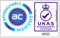 Approachable registered, UKAS Management Systems 8320, ISO 27001 certification mark